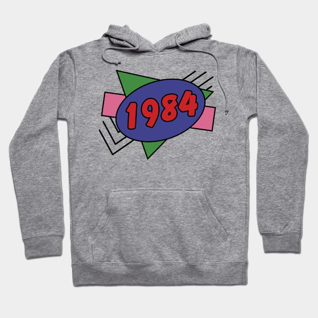 Year 1984 Retro 80s Graphic Hoodie by ellenhenryart